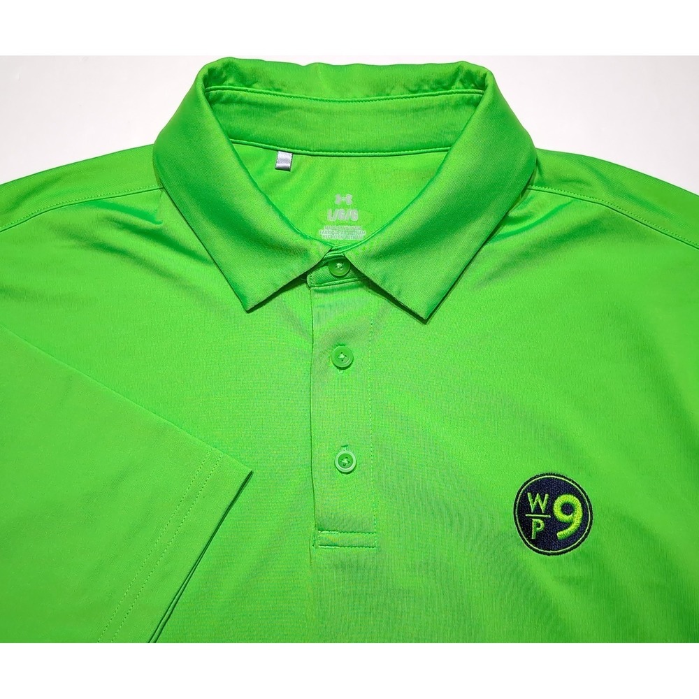 UNDER ARMOUR Winter Park 9 WP9 Golf Course Polo Shirt Lime Green Large L